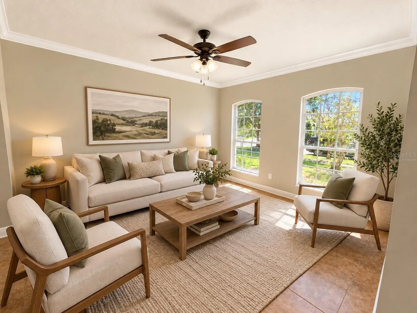 Virtually Staged Formal Living Room