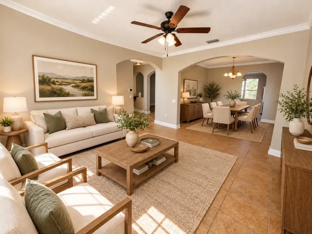 Virtually Staged Formal Living Room/Formal dining Room