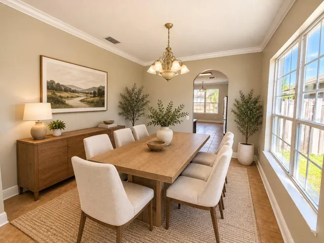 Virtually Staged Formal Dining Room