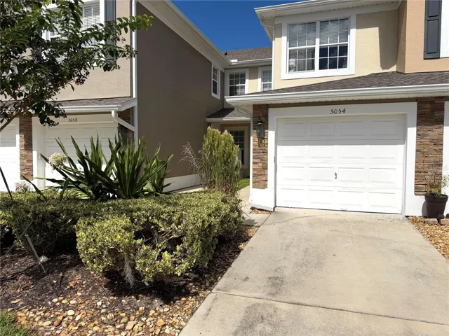 Front with one car garage