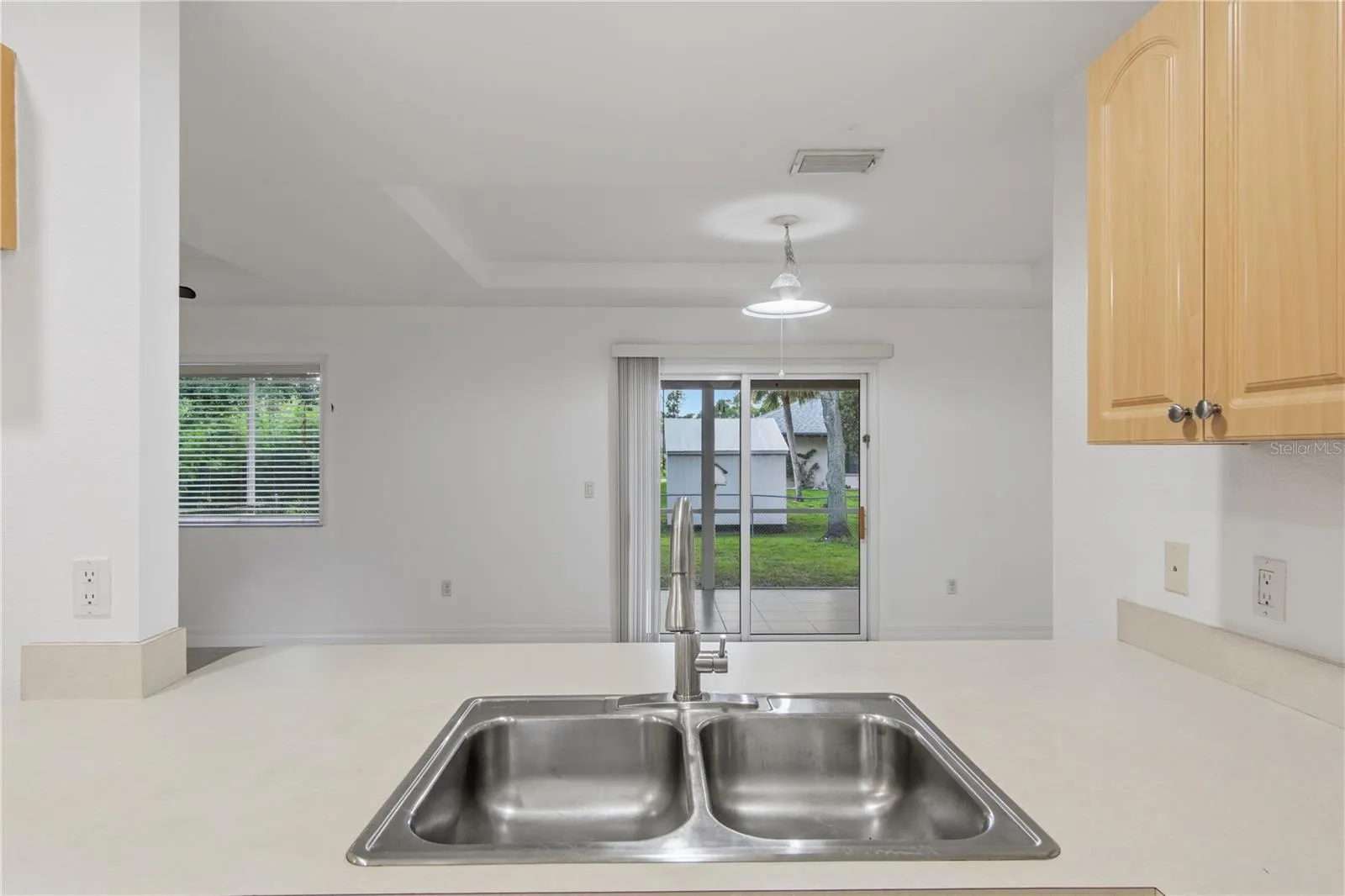 Kitchen overlooking living room
