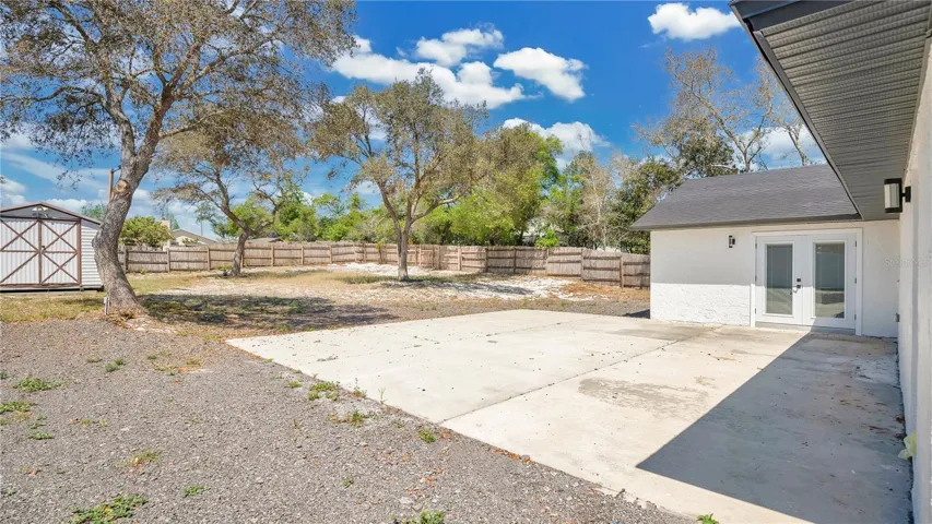 Back yard and rear elevation