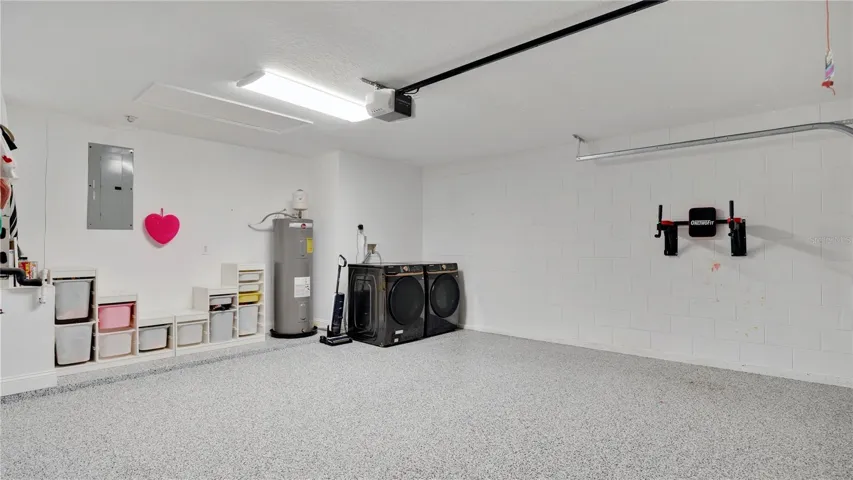 Two-car garage with laundry hookups