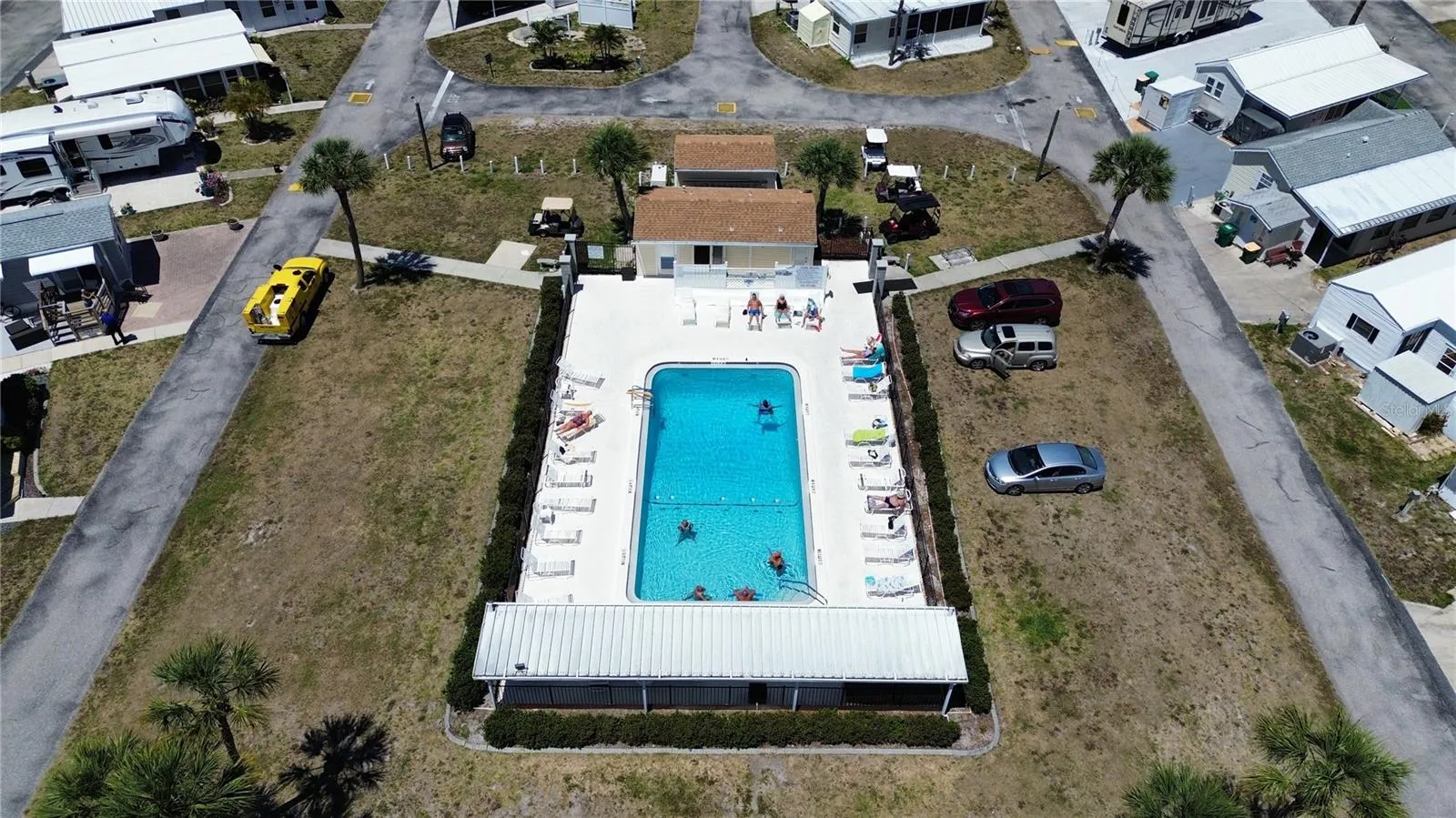 Aerial of the community pool