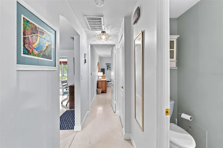 Hallway connecting the bedrooms and guest bathroom.