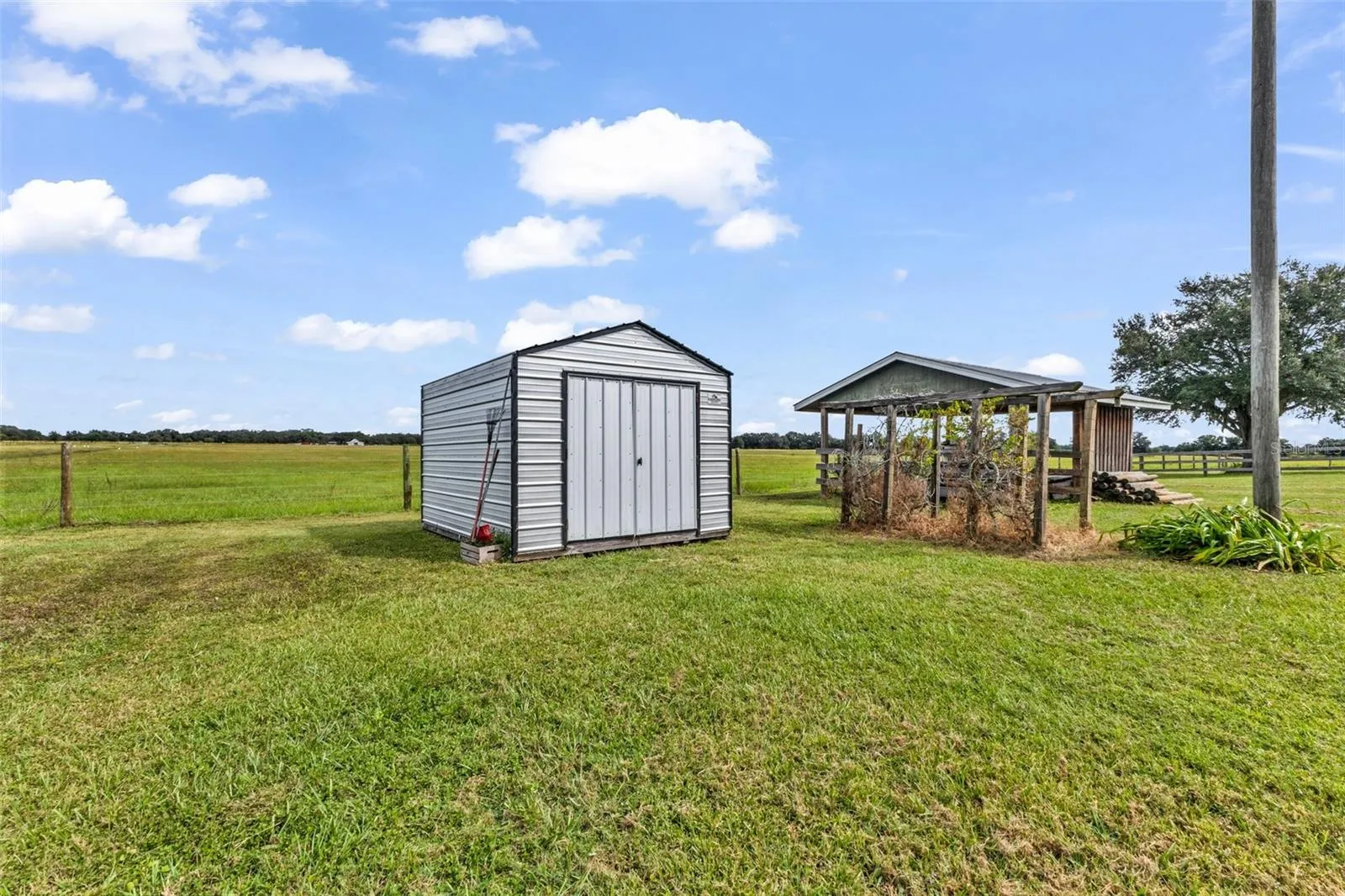 Shed and pole barn.