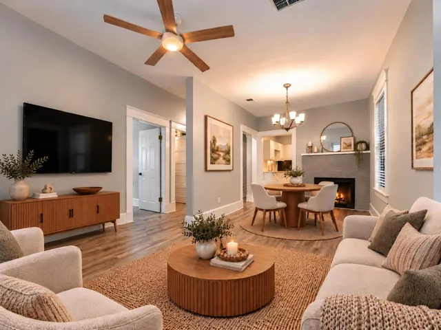 Virtually Staged - Living Room and Dining room