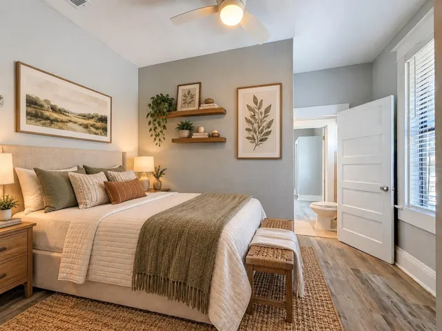 Virtually staged - 3rd Bedroom with access to Jack and Jill bathroom