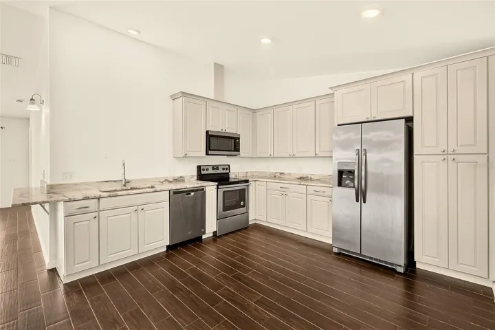 Kitchen has SS appliances