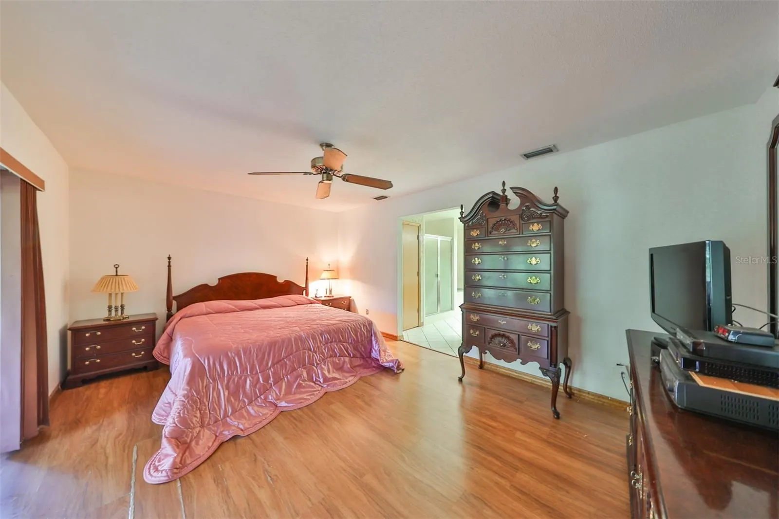 Primary bedroom is HUGE with a walk in closet and ensuite bathroom