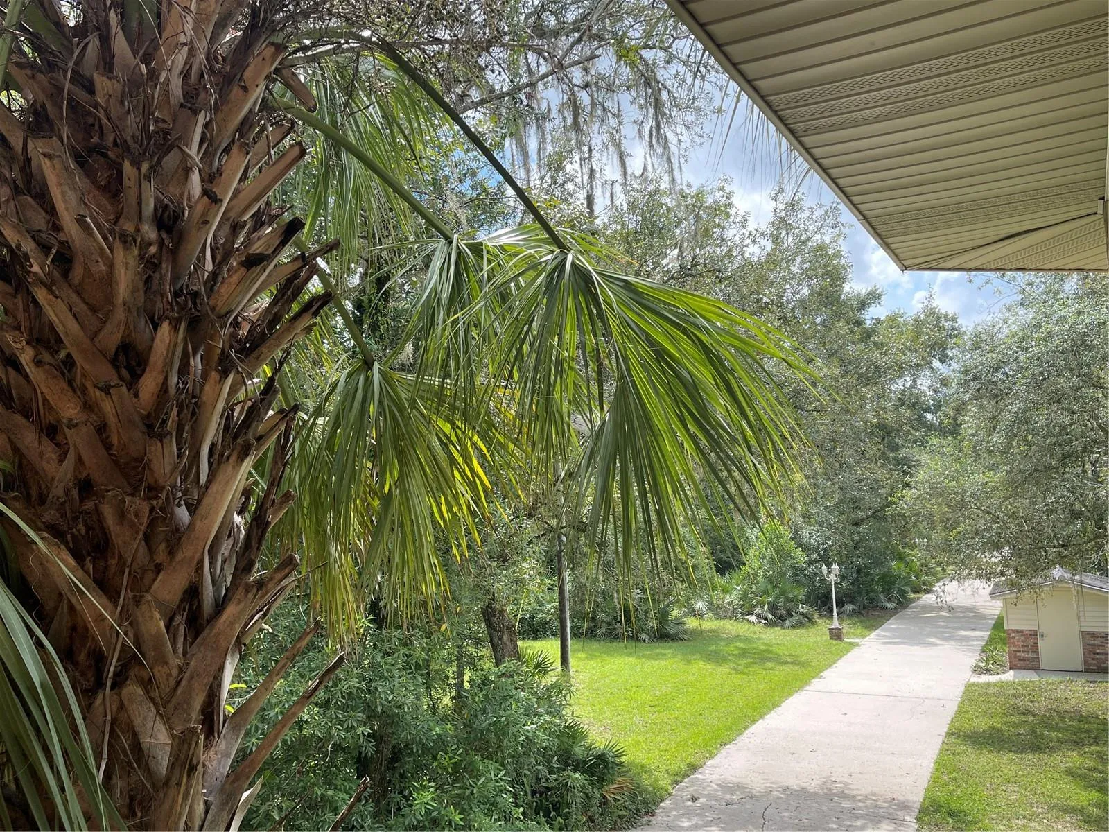 Photo taken from 2nd floor balcony overlooks the 412 concrete driveway