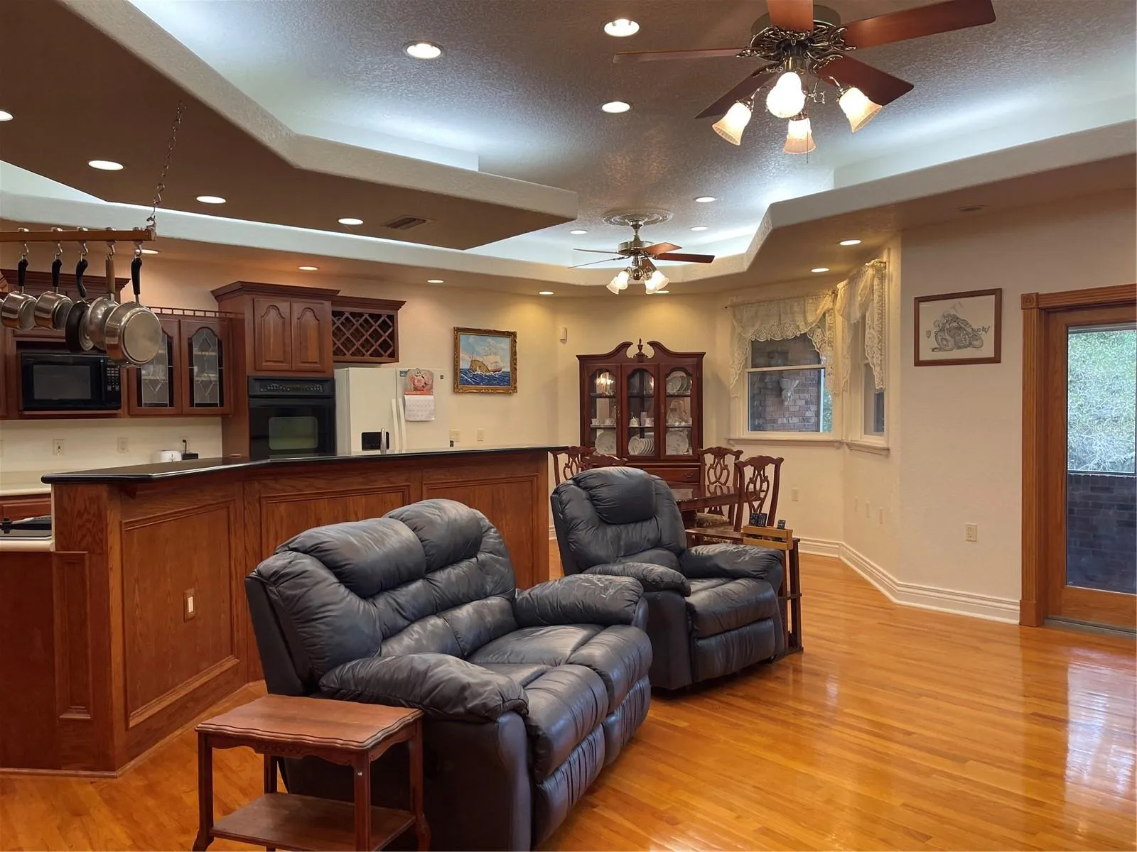 Ceiling fans are made of real brass.