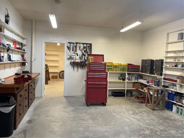 Workshop off to the right in garage through the door