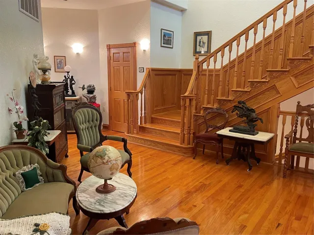 2nd floor. Closet to the left of the stairs is a walk in closet.