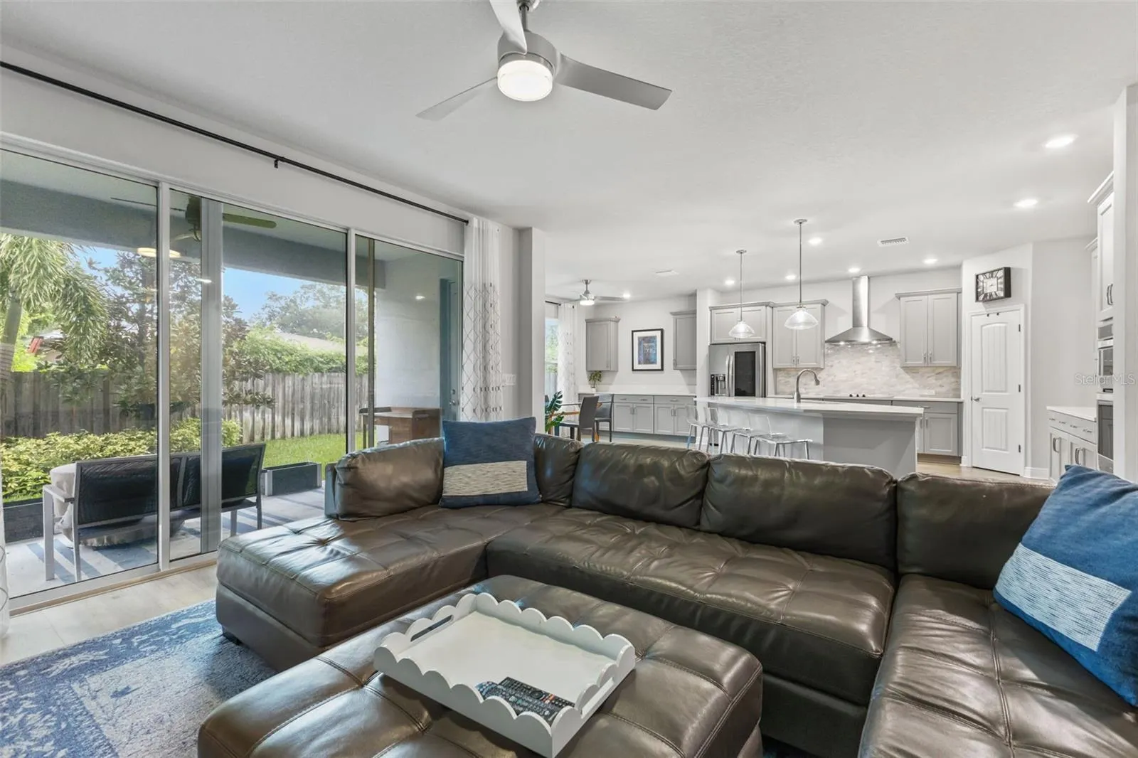 Great room with sliders to lanai