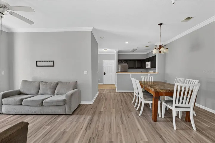 OPEN LAYOUT, LIVING AND DINING.