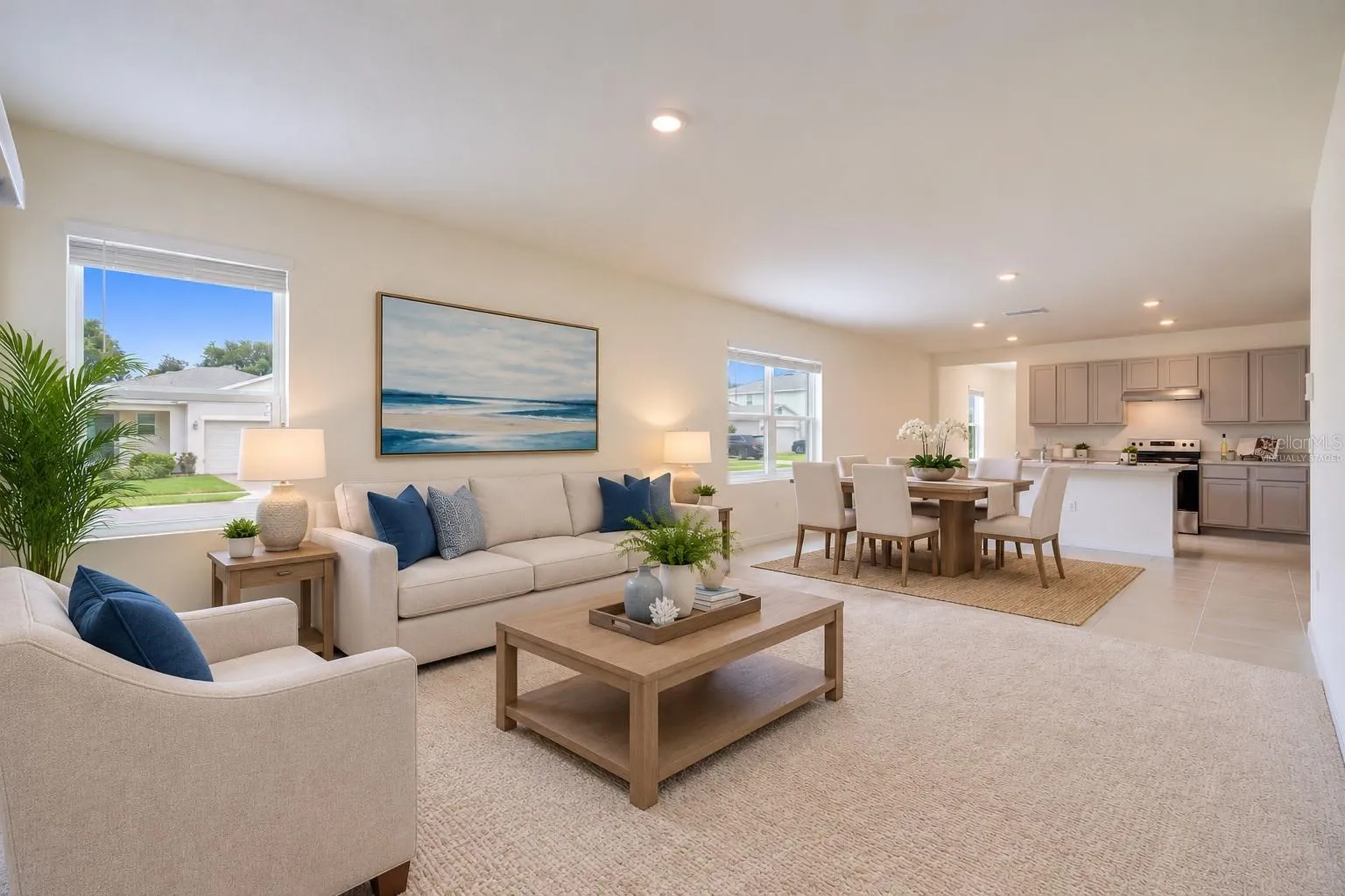 Virtually Staged, Spacious Living Room