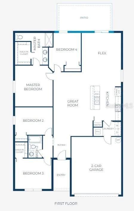 Floor Plan- Model home - actual lot &amp; features may vary.