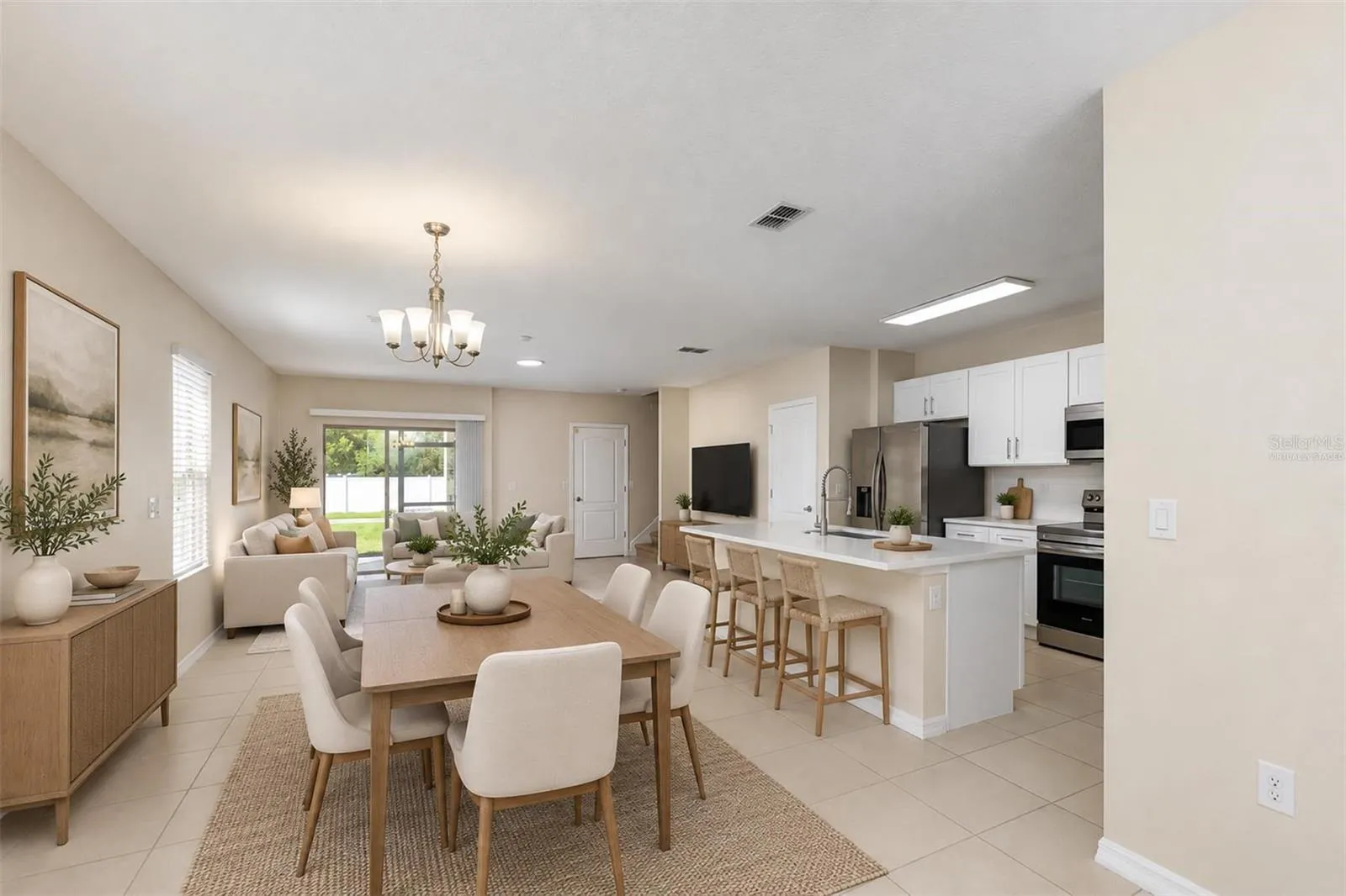 Virtually Staged - Open-concept living space