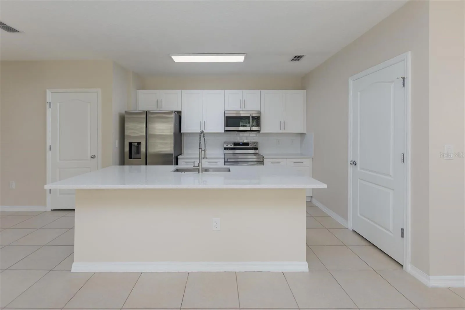 Island and cabinets