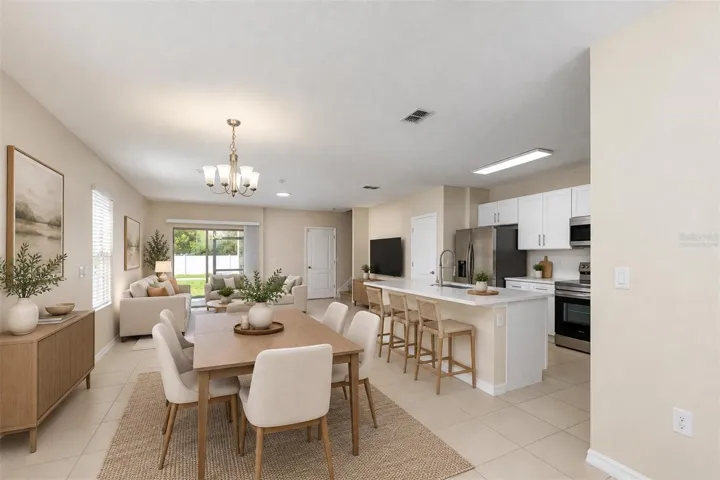 Virtually Staged - Open-concept living space