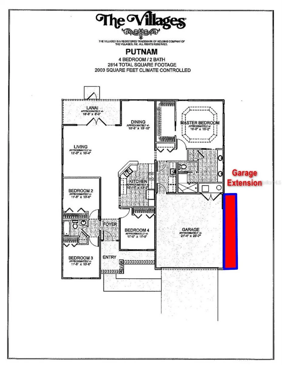 Floorplan with garage extension - not to scale!
