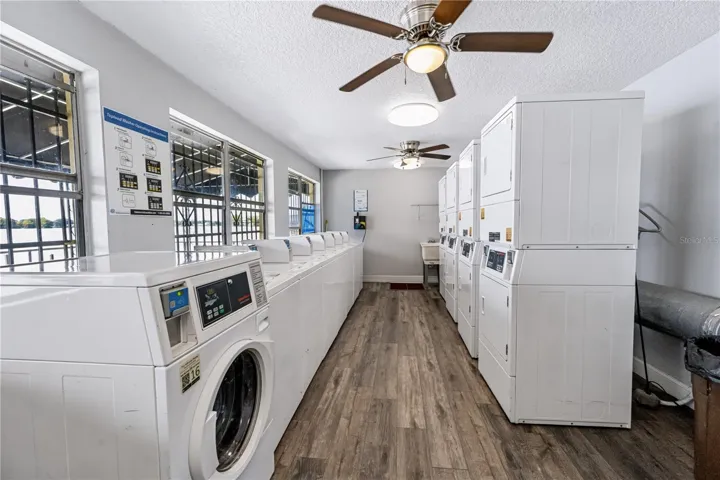 Washer and Dryer Room with Lake View