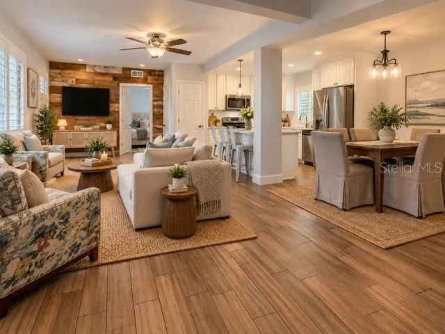Virtual staging for furniture layout.