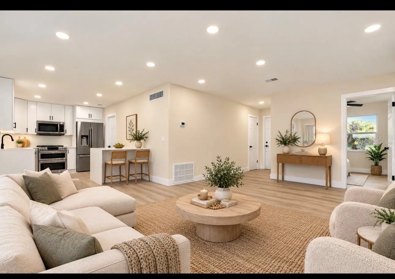 Virtually staged living room