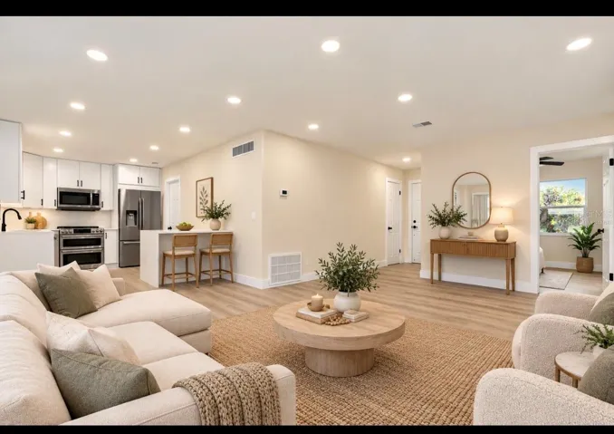 Virtually staged living room