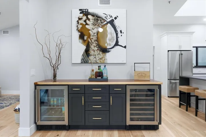 Bar with beverage fridge and wine fridge