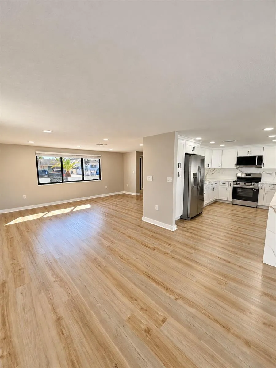 Open floor plan with huge kitchen