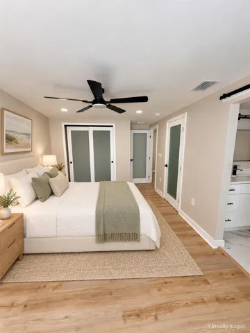 Primary bedroom virtually staged