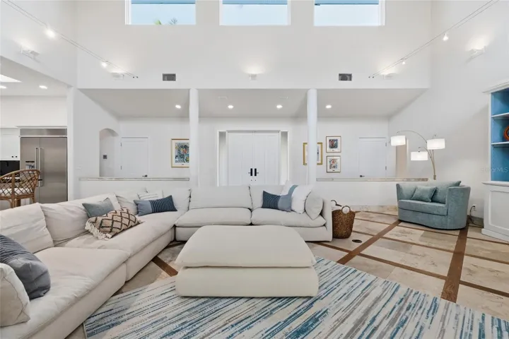 Great room with view of front door