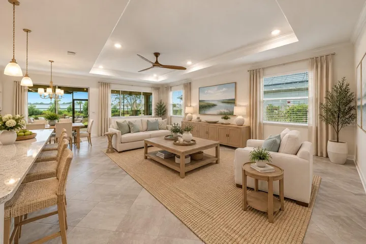 Virtually staged living room