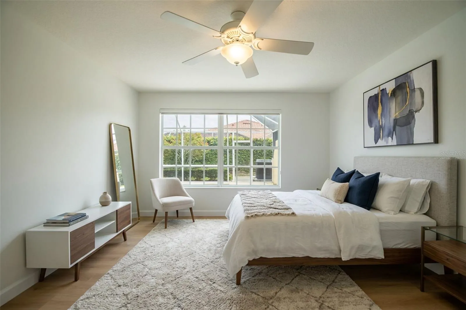 Virtually Staged Primary bedroom.