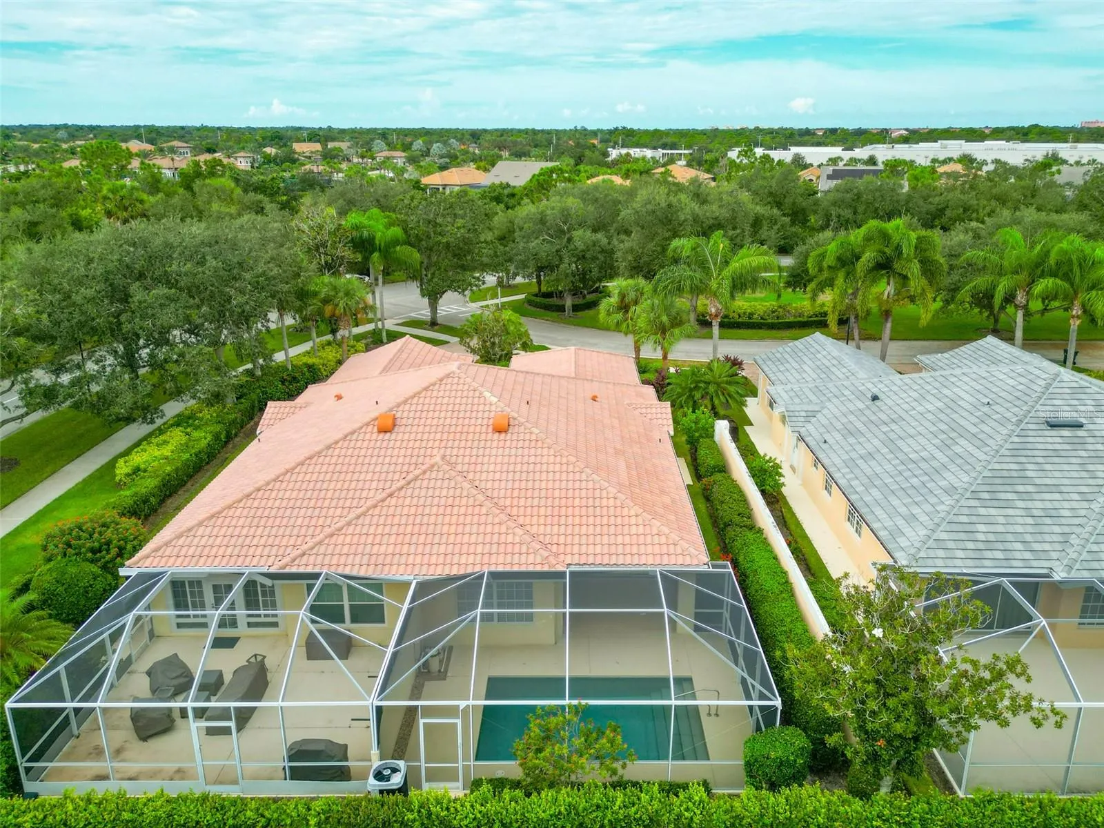 Overhead view of back of home.