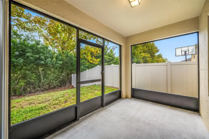 Screened-in back porch