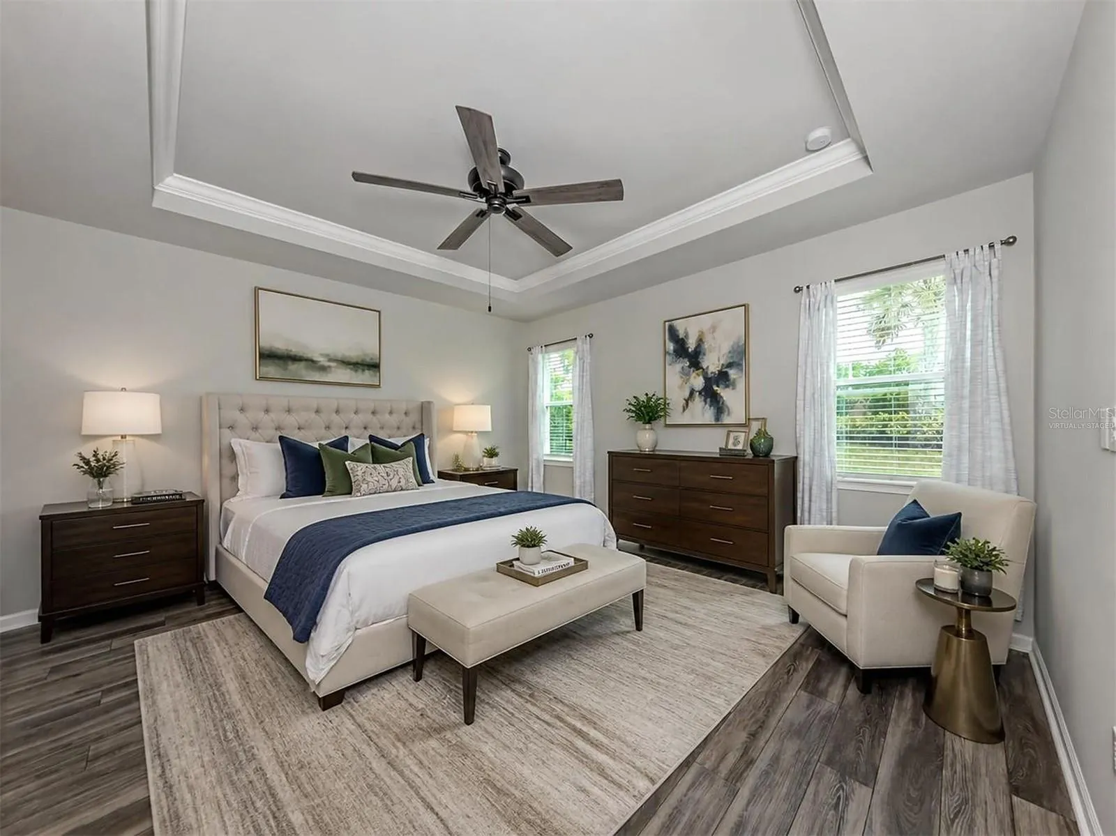 Virtually Staged Primary Bedroom