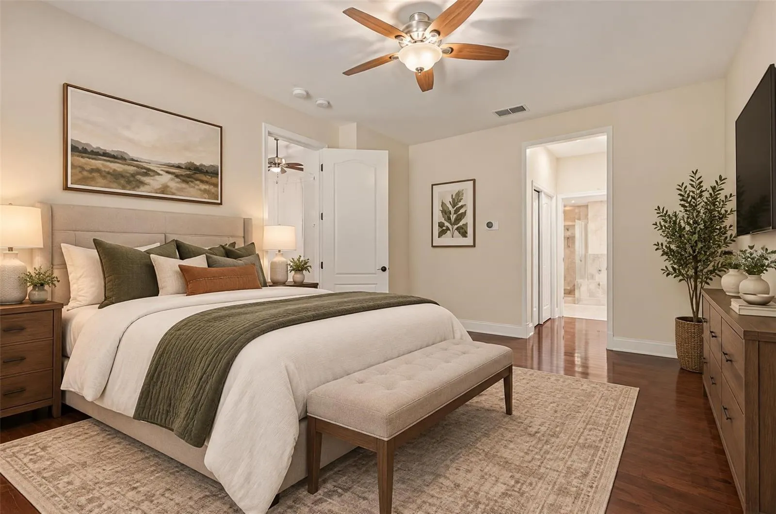 Virtually Staged Primary Bedroom 1st Floor