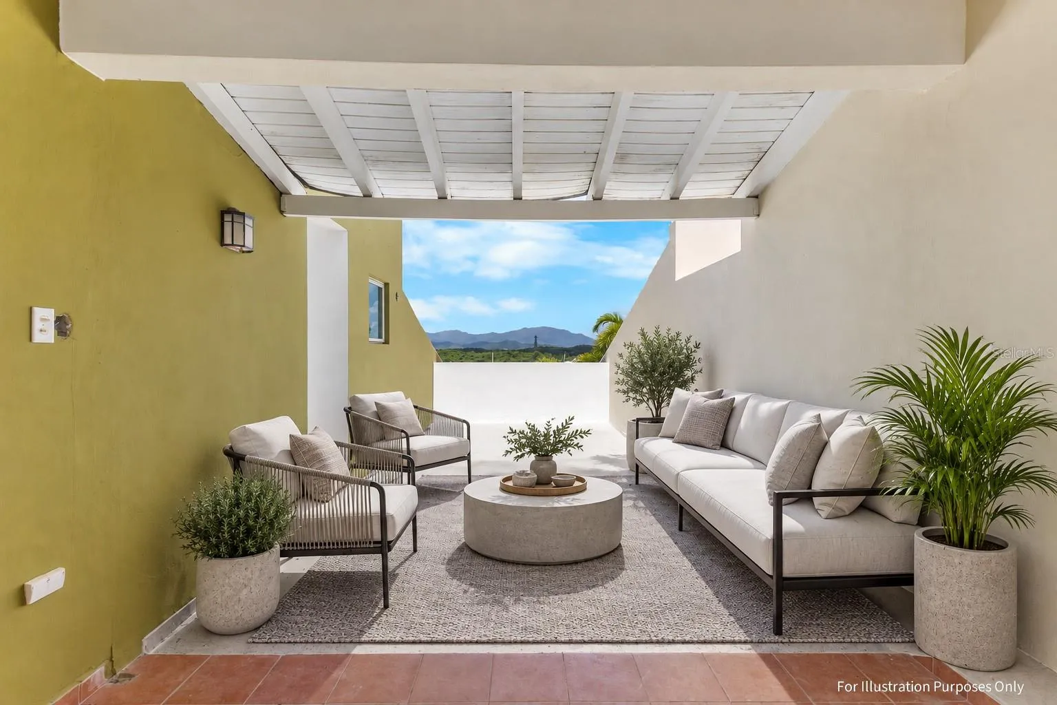 Virtual staging for illustration purposes only