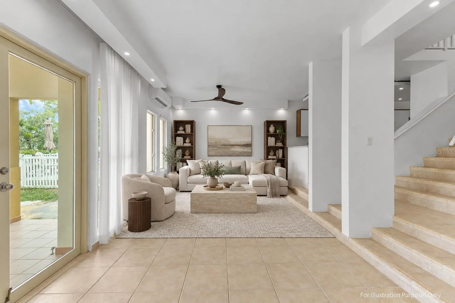 Virtual staging for illustration purposes only