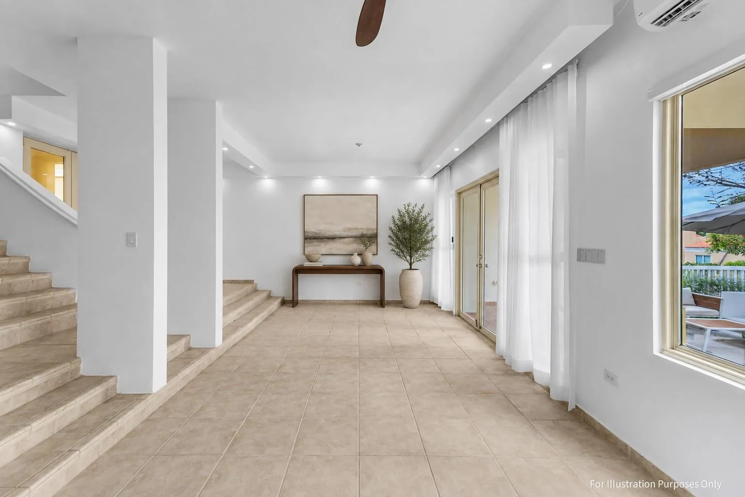 Virtual staging for illustration purposes only