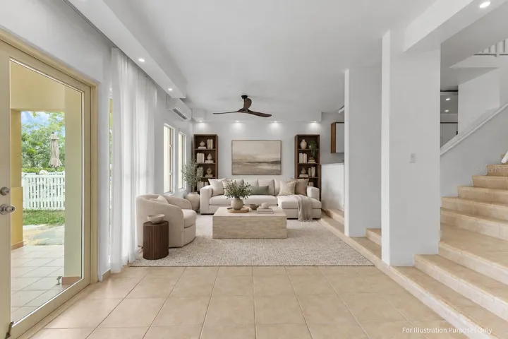 Virtual staging for illustration purposes only