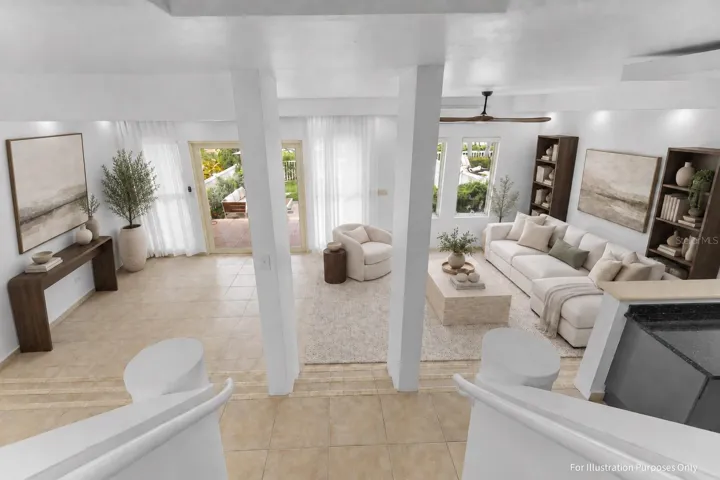 Virtual staging for illustration purposes only