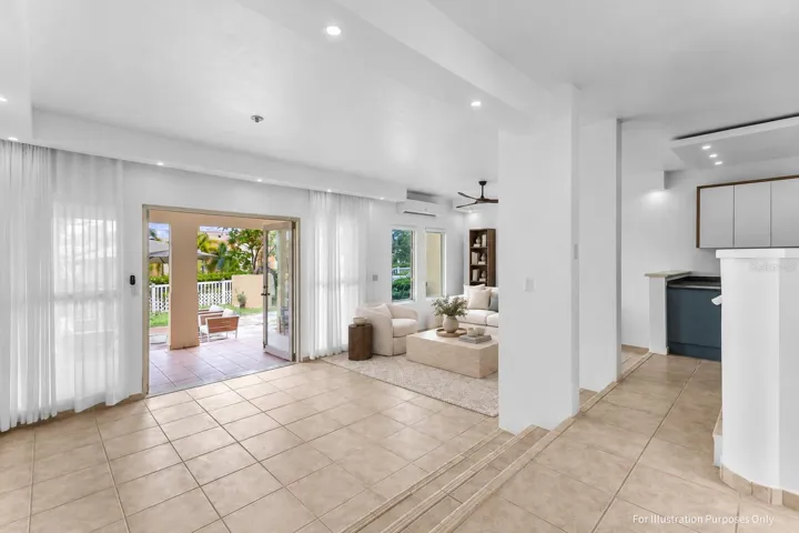 Virtual staging for illustration purposes only