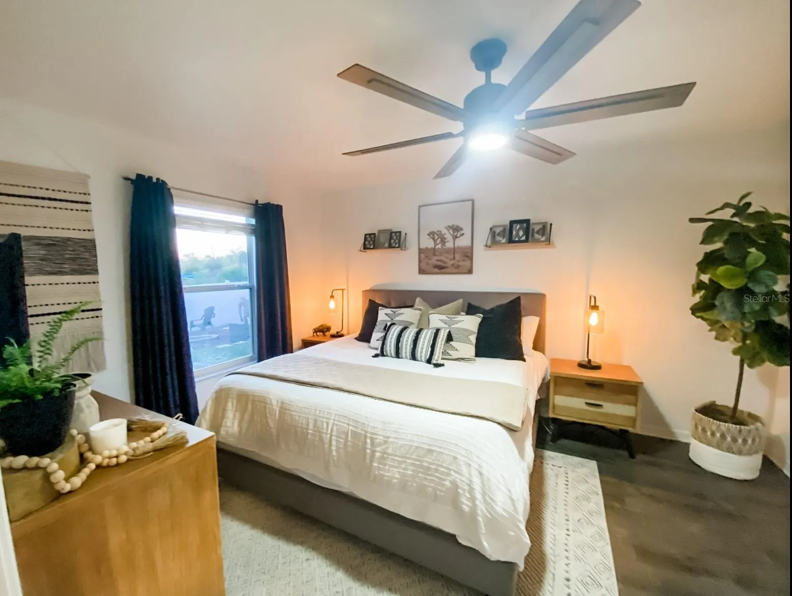 Real King Furniture Set in Master Bedroom.