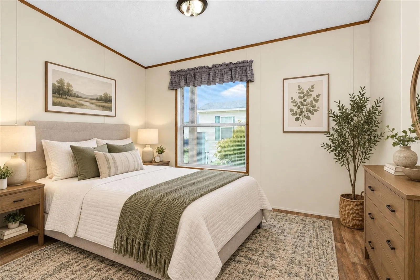 Virtually staged Guest Bedroom