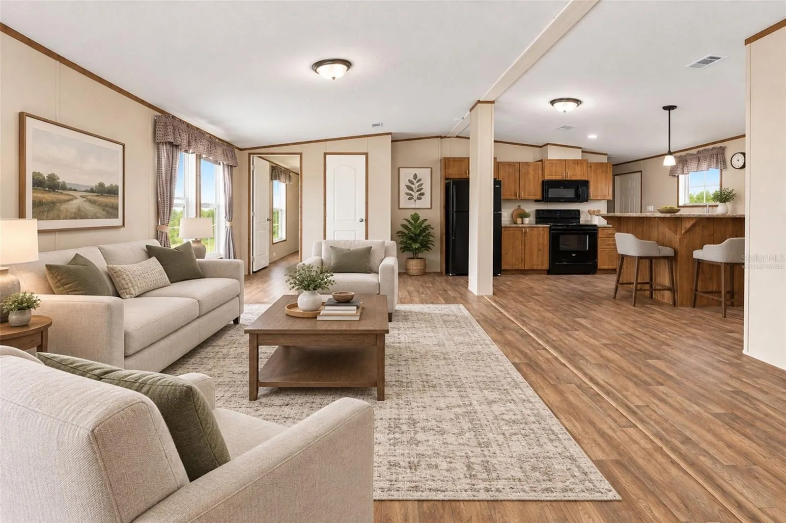 Virtually Staged living area