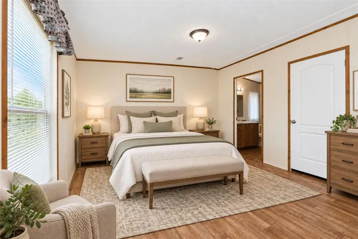 Virtually staged Primary Bedroom